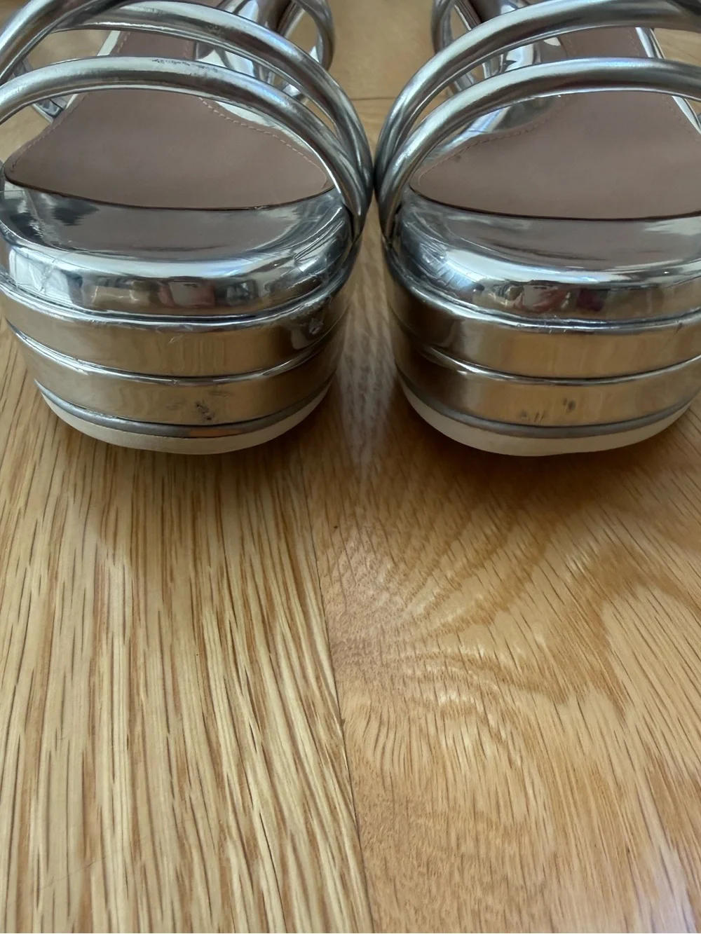 Cole Haan Grand Ambition Addison Metallic Silver Platform Sandals, Size 6 1/2